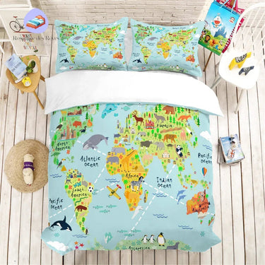 Housse de Couette Monde Continent